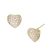 Small 8mm Gold Tone Sparkly  Folded Heart Stud Earrings 
