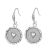 Fashion Jewellery: Matt White and Shiny Silver Heart Design Drop Earrings (3cm x 1.2cm) (GR172)B)
