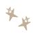 Sparkly Gold Tone Twinkle Double Star Design Stud Earrings