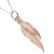  Double Rose Gold-Plated Sterling Silver Feather Pendant