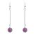 Sterling Silver Jewellery: Long Dangly Earrings With Purple Amethyst Bead Drops