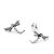 Tiny Oxidised Sterling Silver Dragonfly Stud Earrings