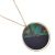 Contemporary Fashion Jewellery: Delicate Gold Chain Necklace with Dark Green Rubber Coated Disc Pendant (M599)g)