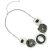 Statement Fashion Jewellery: Chunky Necklace with Layered Concave Circles and Gems in Marbled Effect Black and White