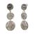 Contemporary Fashion Jewellery: Long Triple Circle Earrings with Grey Marbled Effect