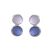 Beautiful Fashion Jewellery: Textured Metallic Blue and Matt White Double Circle Drop Earrings