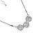 Gracee Fashion Jewellery: Delicate Silver Tone Necklace with Three Crystal Studded Circle Pendants (GR105)