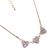 Gracee Fashion Jewellery: Delicate Rose Gold Tone Necklace with Three Crystal Studded Hearts (GR104) 