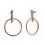 Contemporary Fashion Jewellery: Large Rose Gold Circle and Bar Earrings