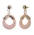 Unusual Fashion Jewellery: Chunky Silver and Matt Dusky Pink Round  Earrings