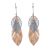 Boho Fashion Jewellery: Large Rose Gold and Silver Layered Leaf Statement Earrings