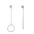 Minimalist Costume Jewellery: Circle Shape and Stick Drop Earrings (Stud Fastening)