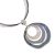Fun Fashion Jewellery: Black Multi Wire Collar Necklace with Irregular Concentric Circle Pendants in White and Blue Tones (43cm Length) (M369)