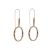 Contemporary Fashion Jewellery: Rose Gold Circle Earrings with Long Hooked Backs
