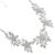 Floral Fairytale Fashion Jewellery: Beautiful Silver and White Finish Necklace with Flower and Leaf Pendants (M402)