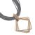 Magnetic Fashion Jewellery: Taupe Leather Necklace with Rose Gold Diamond Shape Pendant 