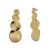 Contemporary Fashion Jewellery: Shiny GOLD Long Earrings with Overlapping Wavy-Edged 'Pebbles' 
