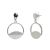 Contemporary Fashion Jewellery: Silver Circle Drops with Textured Matt White Design 