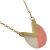 Contemporary Fashion Jewellery: Gold, Pink and White Marbled Effect Geometric Pendant (I6)pink)