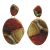 Gorgeous Fashion Jewellery: Statement Dark Red and Honey Dyed Wood Earrings (5cm x 2.5cm) (I11)B)