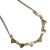 Fashion Jewellery: Taupe Necklace with Row of Matt Gold Hearts