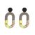 Statement Fashion Jewellery: Large Oval Drops in Block Grey and Mixed Yellow/Pink  (5.5cm x 2.5cm) (M146)A)
