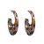 Statement Fashion Jewellery: 3/4 Hoop Earrings with Marbled Multi-Colour Design (5cm x 3.4cm) (M124)A)
