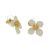 Colourful Fashion Jewellery: 1.8cm White and Gold Flower Stud Earrings (I18)w)