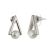 Contemporary Fashion Jewellery: Triangle Outline Stud Earrings with Pearl Detailing, Finished in a Soft SilverTone