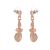 Contemporary Costume Jewellery: Overlapping Abstract Design in Earrings in Rose Gold (YK81) 