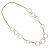 CIRCLE LINK BROWN CORD LONG NECKLACE - ROSE GOLD