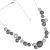 Fun Fashion Jewellery: Delicate Silver Chain Necklace with Dark Grey and White Organic Circle Pendants (M418)