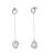 Gracee Fashion Jewellery: Crystal Circle Studs with Dangly Silver Swirl Encaged Ball Earrings 