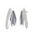 Modern Fashion Jewellery: Long 3.5cm Oval  Earrings with Contrasting Grey and Matt Silver Textured Design