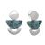 Fashion Jewellery: Silver and Turquoise Geometric Stud Drop Earrings (3cm x 2cm) (M588)s)