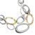 Accent of Colour Fashion Jewellery: Short Silver Necklace With Two Row Metal Resin Link Ovals (M527)