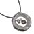 Unusual Fashion Jewellery: Grey Cord Necklace with Matt Black and Silver Abstract Pendant With Smoky Grey Crystals