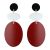 Statement Fashion Jewellery: Drop Earrings with Matt Silver, Red and Black Flat Ovals