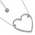Pretty Fashion Jewellery: Short Silver Necklace with Large Sparkly Loveheart Outline Design