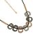 Stunning Fashion Jewellery: Short Grey Cord Necklace with Hammered Matt Rose Gold and Black Hematite Rounded Shapes