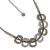 Stunning Fashion Jewellery: Short Grey Cord Necklace with Hammered Matt Silver and Black Hematite Rounded Shapes