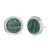 Contemporary Fashion Jewellery: Small 10mm Textured Silver and Green Agate Stud Earrings (I50)C)