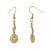Hammered Gold Coin Drop Earring