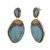 Gorgeous Fashion Jewellery: Statement Turquoise-Dyed Wood Earrings (5cm x 2.5cm) (I11)