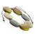 Beautiful Fashion Jewellery: Adjustable Grey Cord Bracelet with Cream, Yellow and Grey Wooden Discs