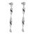 Contemporary Fashion Jewellery: Statement Shiny Silver Twisted Long Earrings (Full Length 7cm) 