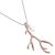 Contemporary Fashion Jewellery:Silver Necklace with Rose Gold Antler Pendant and Clear Bead