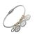 Rue B Fashion Jewellery: Small Silver Bangle with Silver and Crystal Tree of Life Charms and Rose Gold Beads