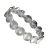 Elegant Fashion Jewellery: Stretch Bracelet with Concave Matt White Circles Design (R242)