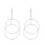 Simple and Stylish Costume Jewellery: Silver Dangly Earrings with Large Double Circle Drops